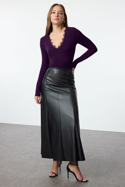 TRENDYOLMILLA Siyah Orme Danteli Yaka Detayl? Body TPRAW25BD00007 фото 9