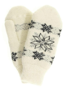 Варежки женские "Снежинка со звездами" КРУГ 3434-1
