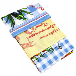 Полотенце вафельное 48х62см "Урожай", 171г/м2, хлопок 100%, комплект 3шт, "Домашняя мода" (Россия)