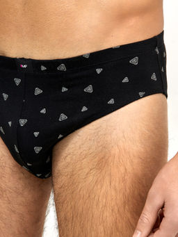 Цена за 2 штуки! Хлопковые мужские трусы-плавки в расцветке треугольники на черном - Mark formelle фото 3