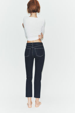 TRF CROPPED FLARE HIGH-WAIST JEANS - Zara фото 6
