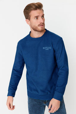 TRENDYOL MAN Gri Regular/Normal Kesim Bisiklet Yaka Anti-pilling Polar Yaz? Bask? Sweatshirt TMNAW23SW00340 - Trendyolmilla фото 2