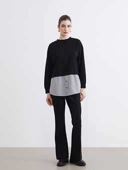 G?mlek Detayl? Kad?n Sweatshirt Tunik