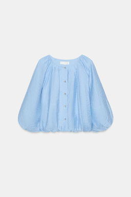 BLUSA FLUIDA GLOBO / Celeste - Zara фото 7