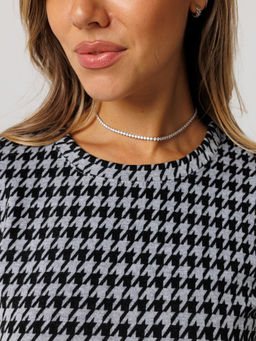 Платье женское П-176 (жаккард принт) Тёмно-серая ёлочка