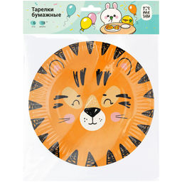 Тарелки бумажные MESHU "Wild cats", комплект 6шт., диам. 180мм. (MS_55437)