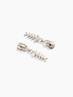 Бегунок для металлической молнии, №5, «Рыба», 10 шт., цвет никель