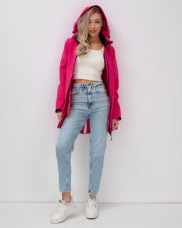 Парка спортивная женская с капюшоном softshell розового цвета 9568R - Mtforce фото 27