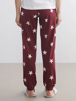 Beli Lastikli Bask?l? Kad?n Jogger Pijama Alt?