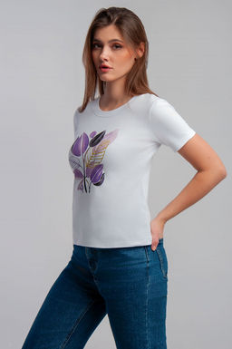 Арт. 3749 Футболка женская 42-50 (5 шт) Цвет:белый - Калинка фото 2