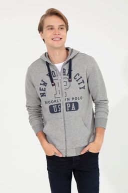 U. S. Polo Assn / Мужской серый меланжевый вязаный кардиган - U.s. polo assn фото 3