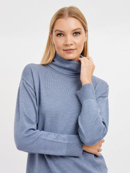 водолазка женская базовая из шерсти со спущенной линией плеча - Glenfield фото 5