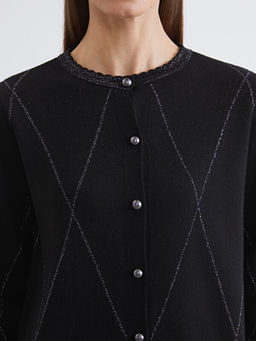 Bisiklet Yaka Baklava Desenli Kad?n Triko H?rka