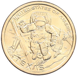 1 доллар 2025 года P США Американские инновации  Космический центр имени Линдона Джонсона (Техас)