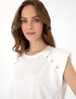 Beyaz Regular Fit Ti__rt - Pierre cardin фото 2