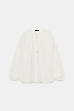 BLUSA BORDADOS LENTEJUELAS / Blanco roto - Zara фото 4