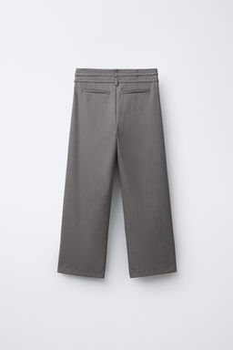 DOUBLE BELT HOUNDSTOOTH WIDE-LEG TROUSERS - Zara фото 2