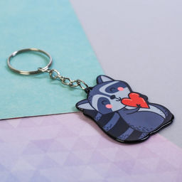 Цена за 2 шт. Брелок для ключей акриловый Енот, 3.5?10 см - Сима-ленд фото 3