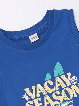 Rahat Kal?p Bisiklet Yaka Bask?l? Erkek ?ocuk Atlet - Waikiki фото 2