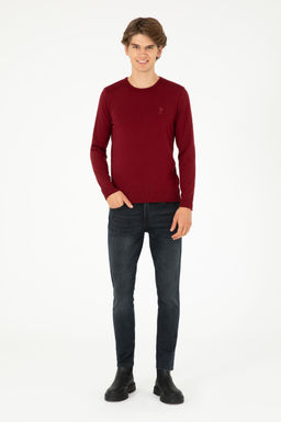 Мужской бордово-красный базовый свитер - U.s. polo assn фото 4