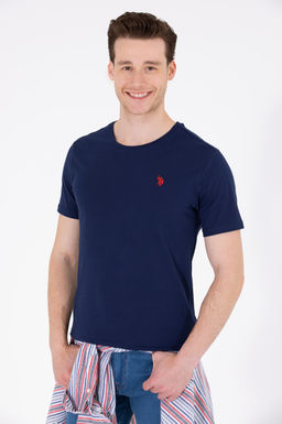 Мужская темно-синяя футболка с круглым вырезом Basic - U.s. polo assn фото 2