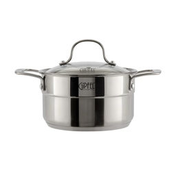 1273 GIPFEL Кастрюля GALA 18х10см/ 2.3 л со стеклянной крышкой, с индукционным капсульным дном. Материал: нерж. сталь 18/10. Толщина: 0,7мм / 4 мм  фото 2