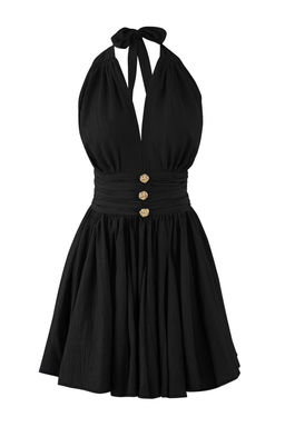 Mavi Belden Ac?lan/Skater Dusme Detayl? Sifon K?sa/Mini Elbise TPRSS25EL00319 - Trendyolmilla фото 5