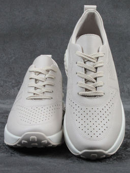 03-23F-2 BEIGE Кроссовки женские (натуральная кожа)