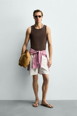 CAMISETA TANK RIB / Marr?n-Azul