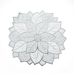 Цена за 12 шт. Салфетка сервировочная на стол Цветок, d=43 см, цвет серебряный - Simaland фото 5