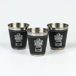 Стопки в чехле Мужской стандарт: нержавеющая сталь, набор 3 шт. ? 70 мл