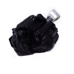 Кулон с натуральным камнем Шерл Турмалин отражает негатив и порчу, оберегает