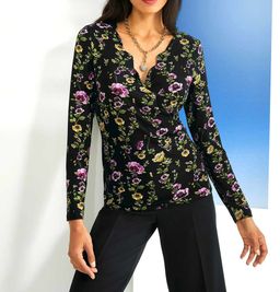 Блузка, черно-пестрая