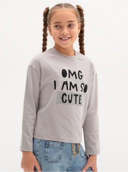 Лонгслив детский "ОМГ" серый
