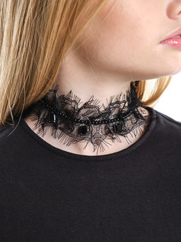 Чокер ажурный черный PR3638 черный - Mini maxi фото 2