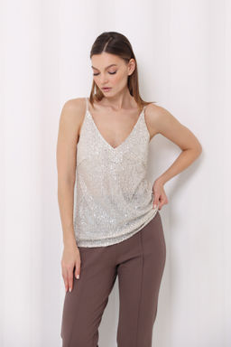 Топ в бельевом стиле с пайетками - Looklikecat фото 3