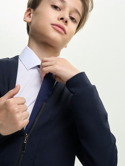 Кардиган темно-синий футер 2-х нитка с лайкрой