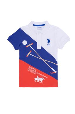 Белая футболка с воротником поло для мальчиков