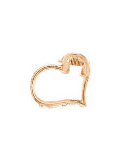 Цена за 6 шт. Крабик для волос «Маргарита», сердце, 2.5 см, золото