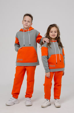 886Д Костюм детский "Серый/оранжевый"