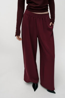 WIDE-LEG CREPE TROUSERS