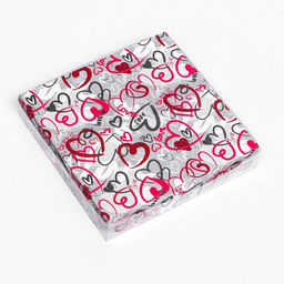 Цена за 5 шт. Коробка для печенья, «Сердца» 15×15×3 см