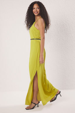 TRENDYOLMILLA Cok Renkli Batik Desenli Duz Kesim Kolsuz Maxi Astarl? Saten Dokuma Elbise TWOSS23EL02238 фото 20