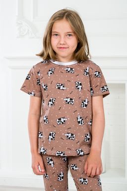Пижама детская из футболки и бридж из кулирки Коровы - Амадэль фото 8