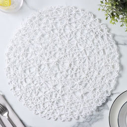 Цена за 12 шт. Салфетка сервировочная на стол Доляна «Одуванчик», d=38 см, цвет белый