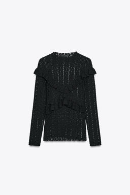 LACE TOP WITH RUFFLES - Zara фото 6