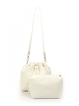 LACCOMA сумка СУ038-белый эко кожа хлопок  фото 4