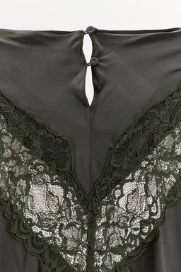 BATWING LACE SATIN DRESS - Zara фото 8