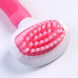 Щётка шерсти с удлиненными силиконовыми зубцами и массажным эффектом, 8 х 17, розовая - Пижон фото 3