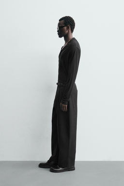 SEMI-SHEER LYOCELL POLO SHIRT - Zara фото 4